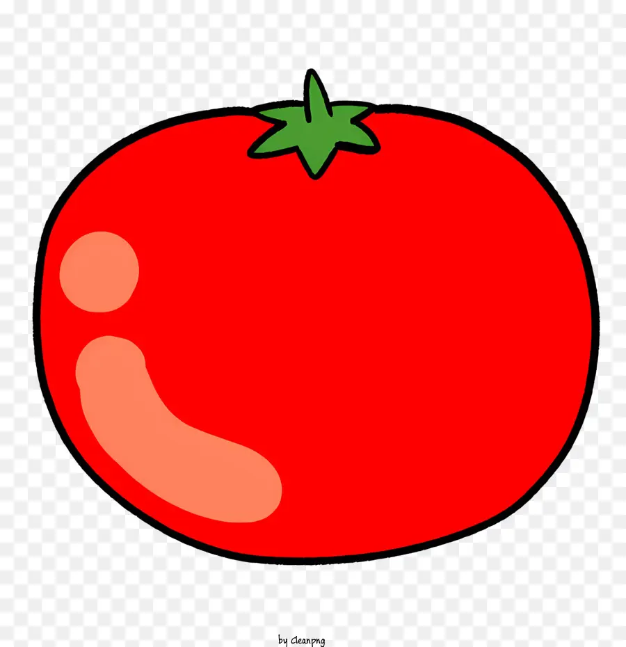Cartoon De Tomate，Esquema De Cores Vermelho E Verde PNG