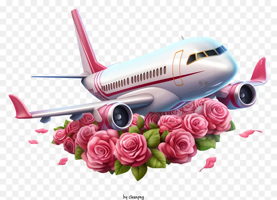 Avião De Namorado，Avião Rosa Rosa PNG