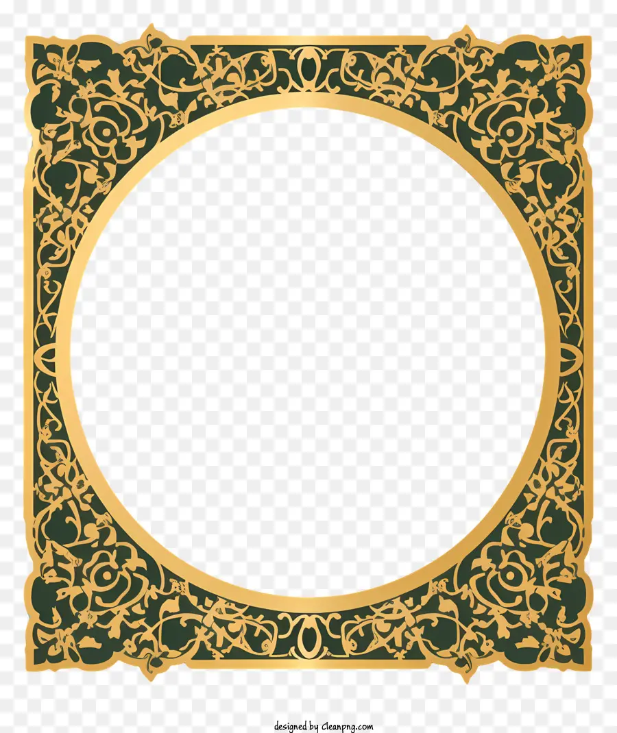 Quadro Islâmico árabe，Golden Frame PNG