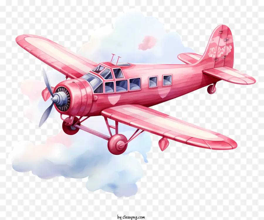 Avião De Namorado，Avião Vermelho E Branco PNG
