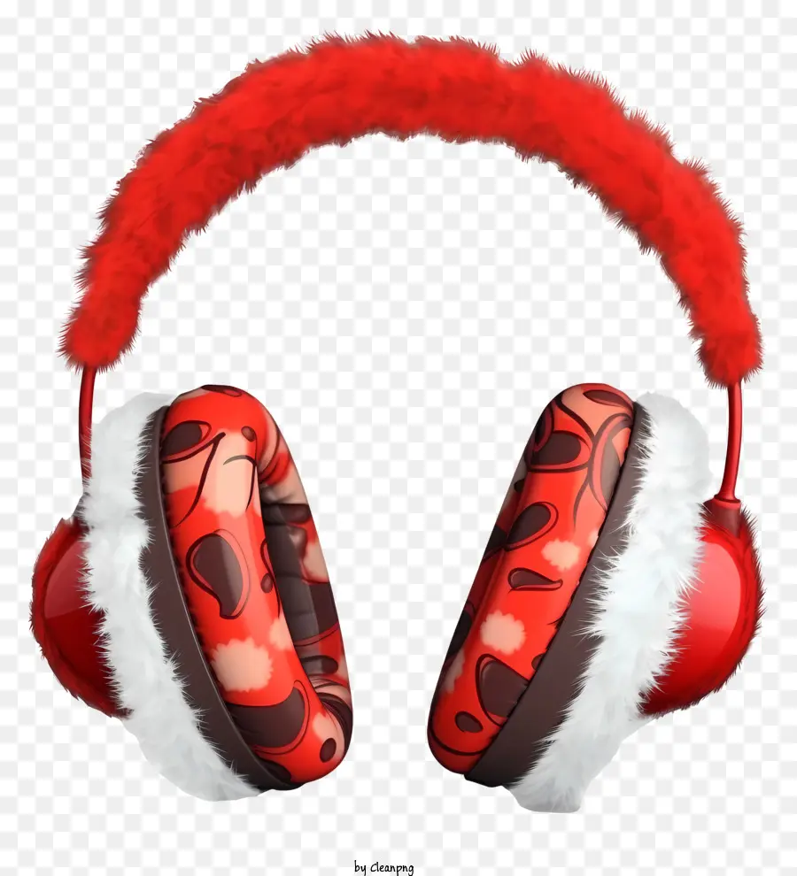 Trendy Retro Style Christmas Earreff，Fones De Ouvido Vermelho PNG