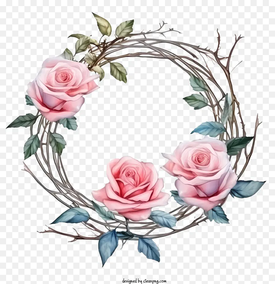 Coroa De Flores Rosa，Rosas PNG