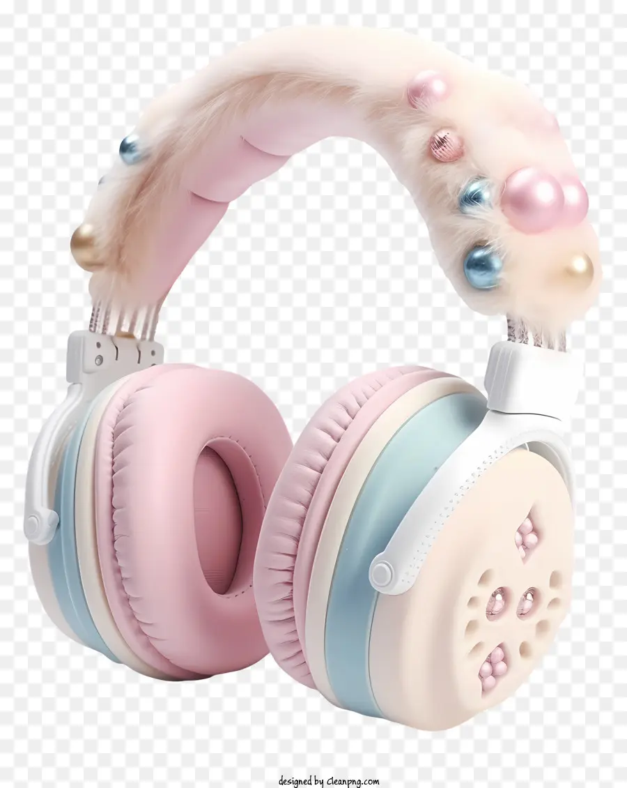 Pastel Christmas Earlefff，Cor De Rosa Fones De Ouvido PNG