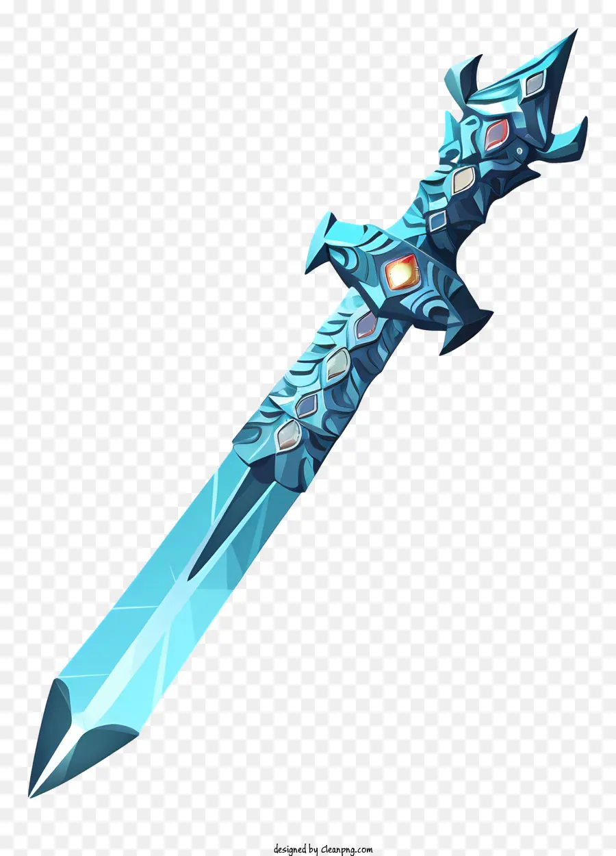 Espada De Diamante De Estilo Retrô Da Moda，Espada Brilhante Azul PNG