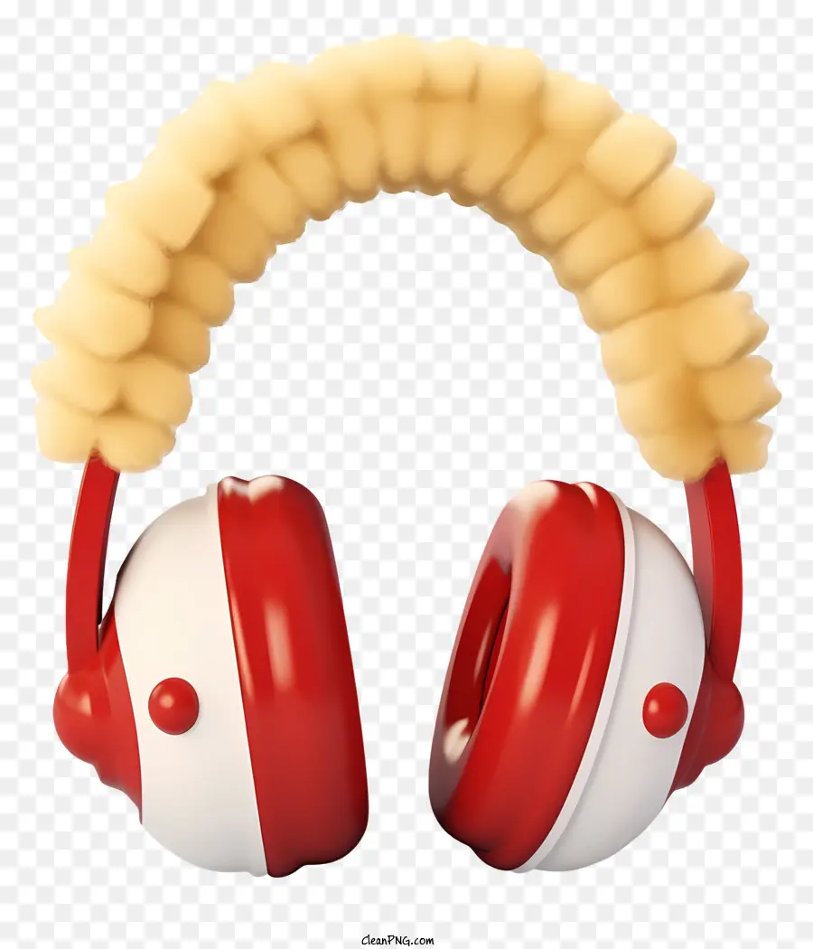 Cartoon Christmas Earmaff，Fones De Ouvido Vermelho E Branco PNG