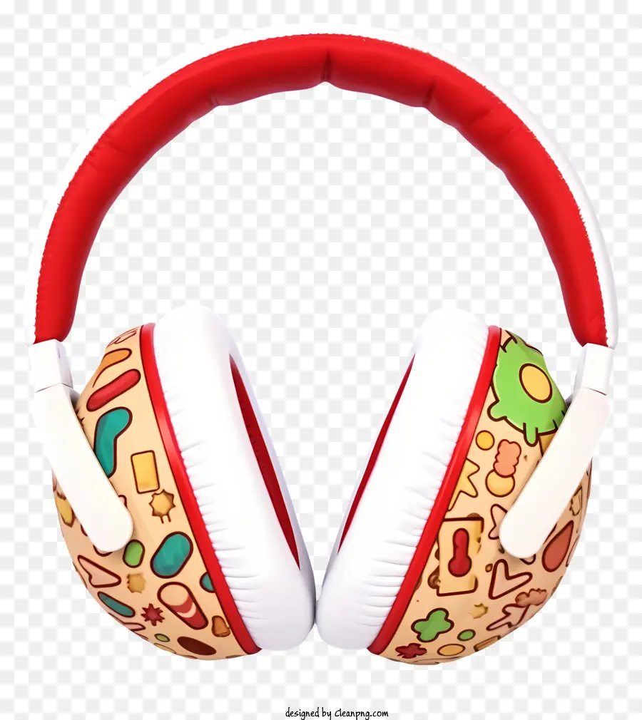 Doodle Christmas Earmaff，Cartoon Fones De Ouvido PNG