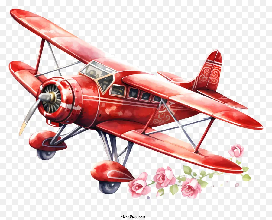 Avião De Namorado，Avião Vermelho PNG