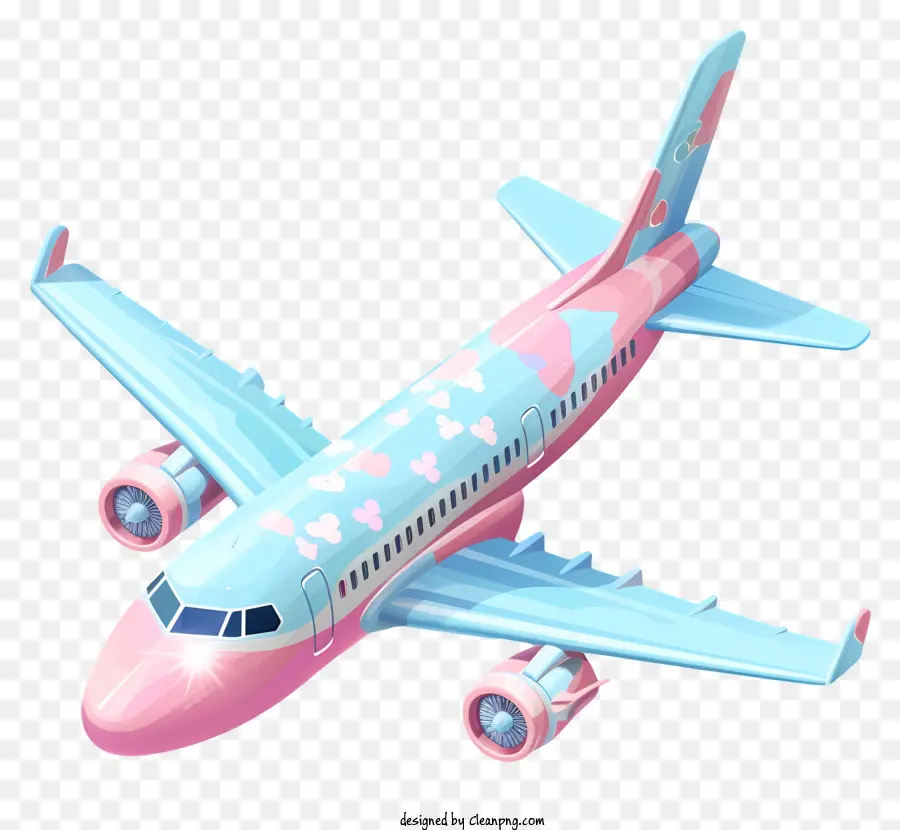 Avião De Namorado，Avião Rosa E Azul PNG