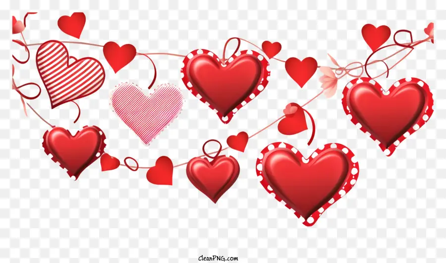 Fronteira Realista Do Dia Dos Namorados Em 3d，Corações PNG
