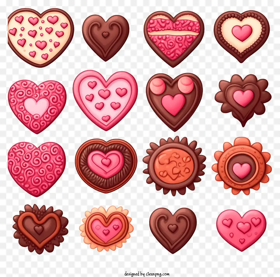 Doodle Biscoitos Dos Namorados，Corações De Chocolate PNG