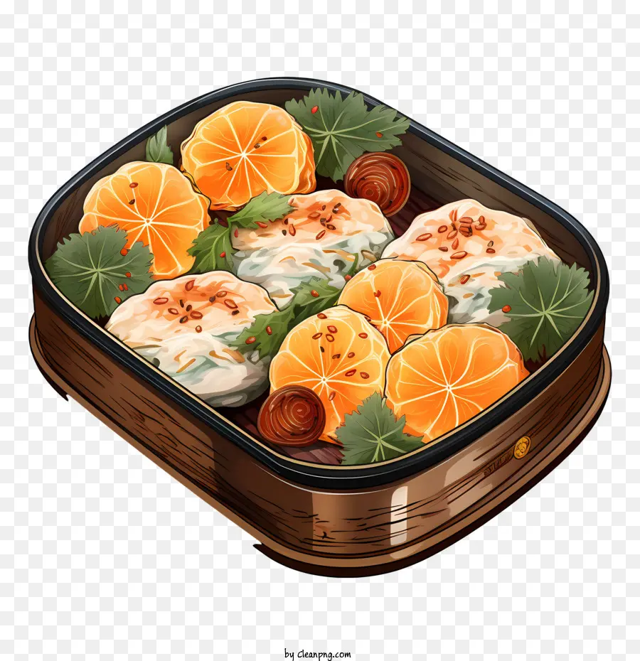 Caixa De Bento，Alimentos Ilustração PNG