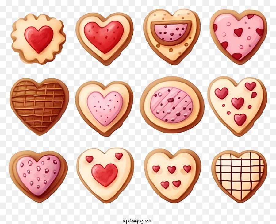 Biscoitos Dos Namorados Desenhados à Mão，Bolinhos Do Dia Dos Namorados PNG
