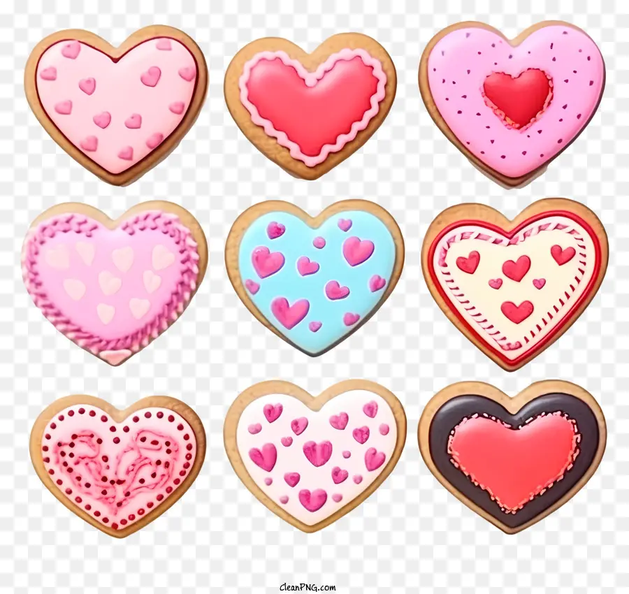 Biscoitos Em Aquarela Dos Namorados，Biscoitos Em Forma De Coração PNG
