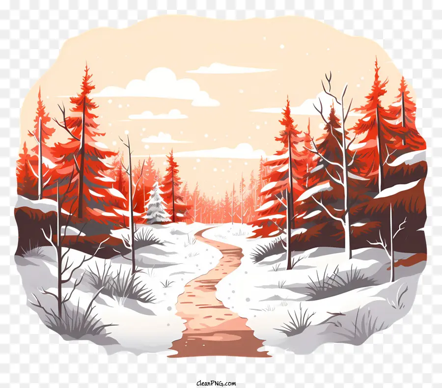 Caminho De Inverno，Floresta De Inverno PNG