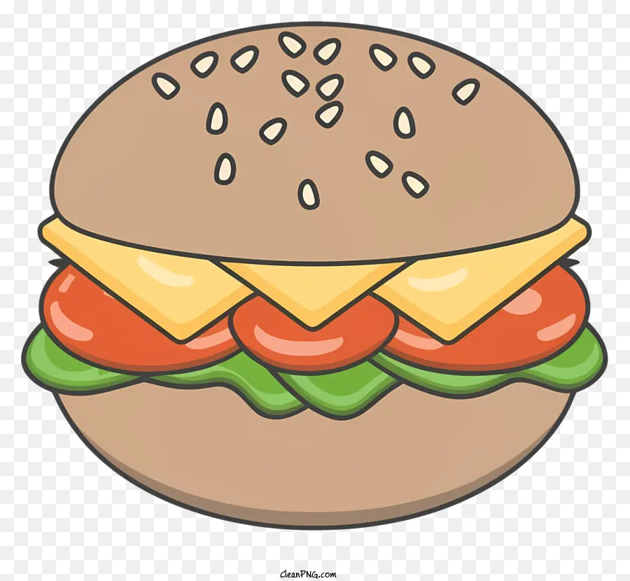 Hamburger，Pão De Sementes De Gergelim PNG