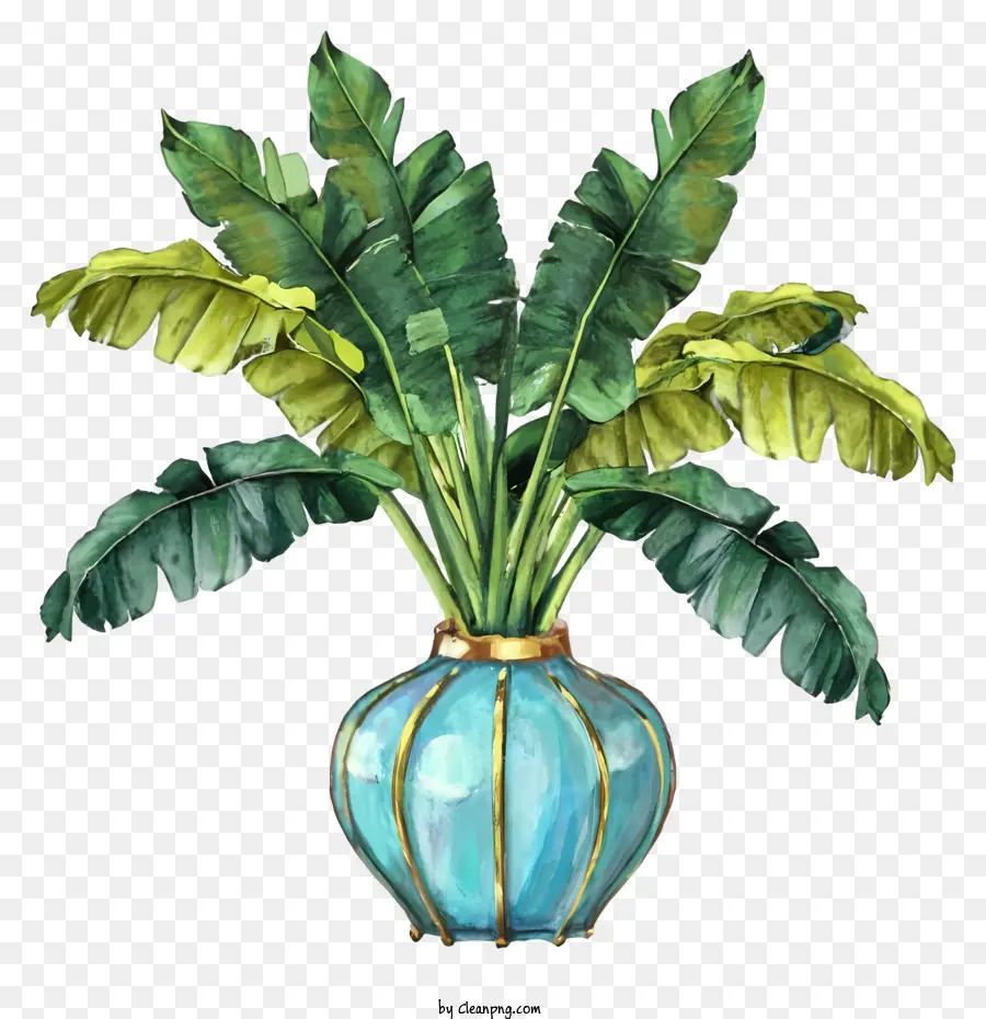 Cartoon，Grande Planta Em Vaso Verde PNG