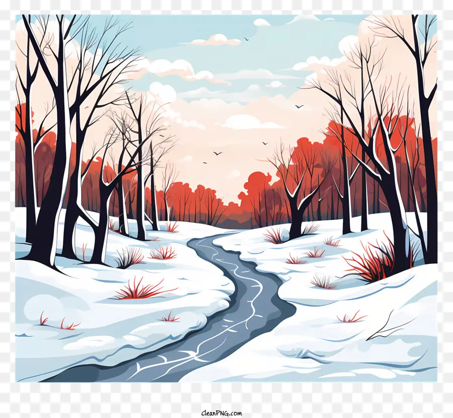 Caminho De Inverno，Paisagem De Inverno PNG