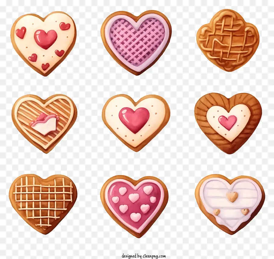 Biscoitos Dos Namorados Desenhados à Mão，Biscoitos Em Forma De Coração PNG