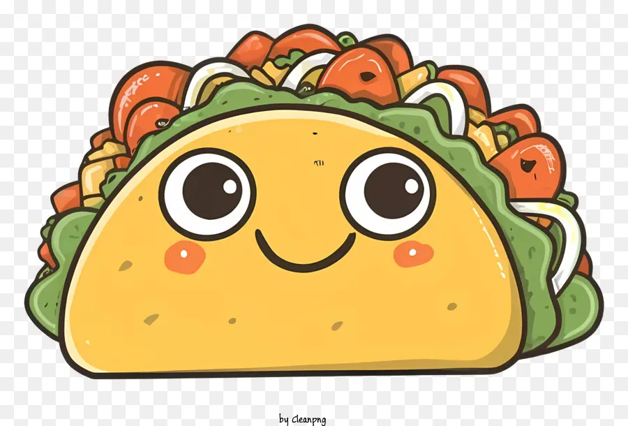 Taco Dos Desenhos Animados，Taco Com Olhos PNG