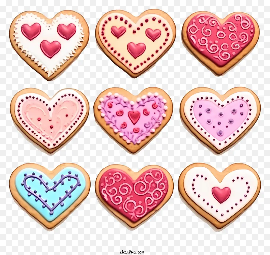 Biscoitos Em Aquarela Dos Namorados，Biscoitos Em Forma De Coração PNG