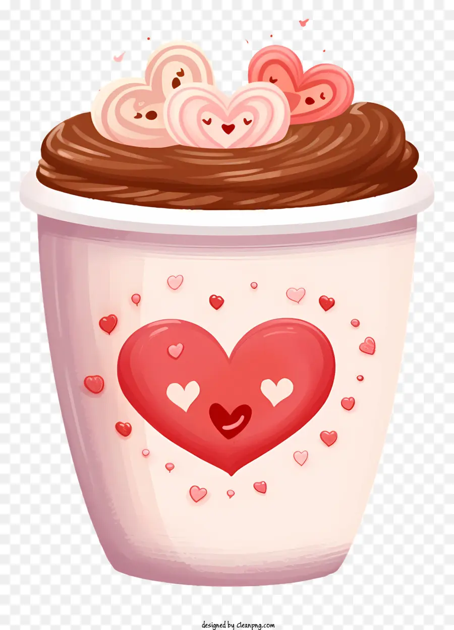 Café Pastel Do Dia Dos Namorados，Chocolate Quente PNG