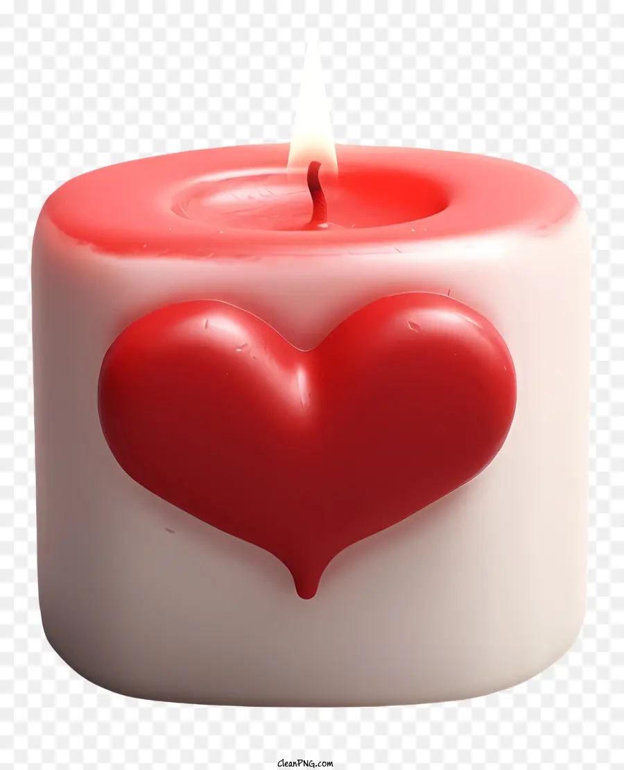 Vela Realista Do Dia Dos Namorados，Vela Vermelha Em Forma De Coração PNG