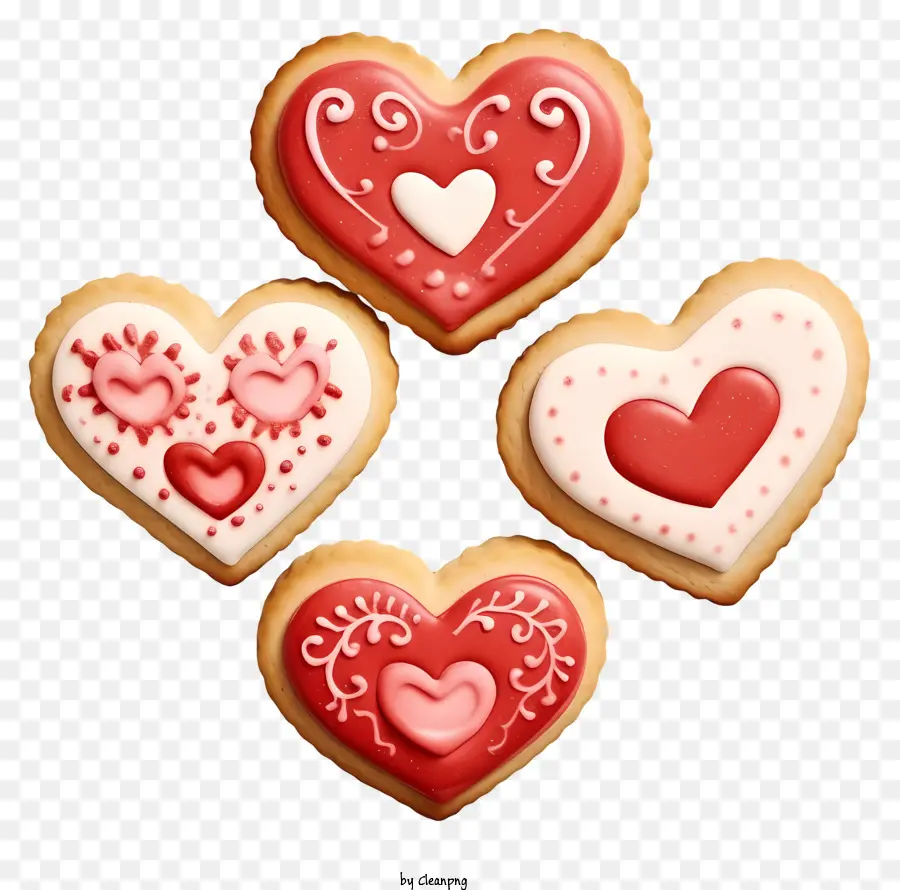 Cookies Realistas 3d Dos Namorados，Biscoitos Em Forma De Coração PNG