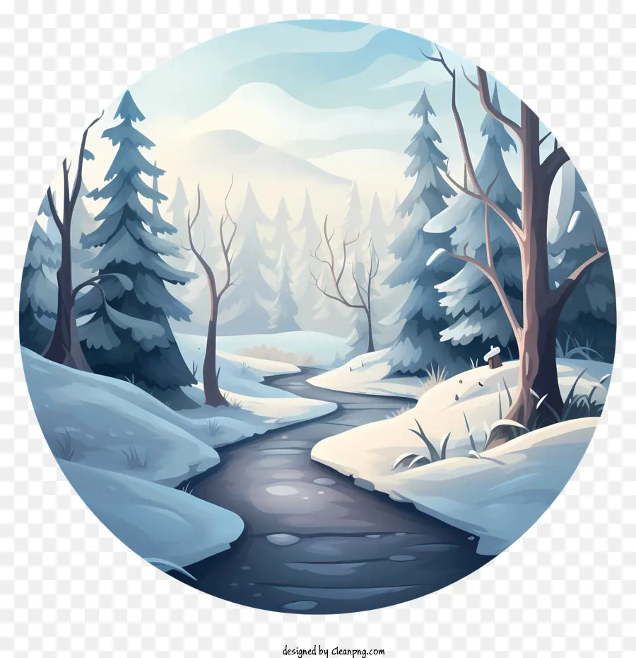 Caminho De Inverno，Paisagem De Inverno PNG