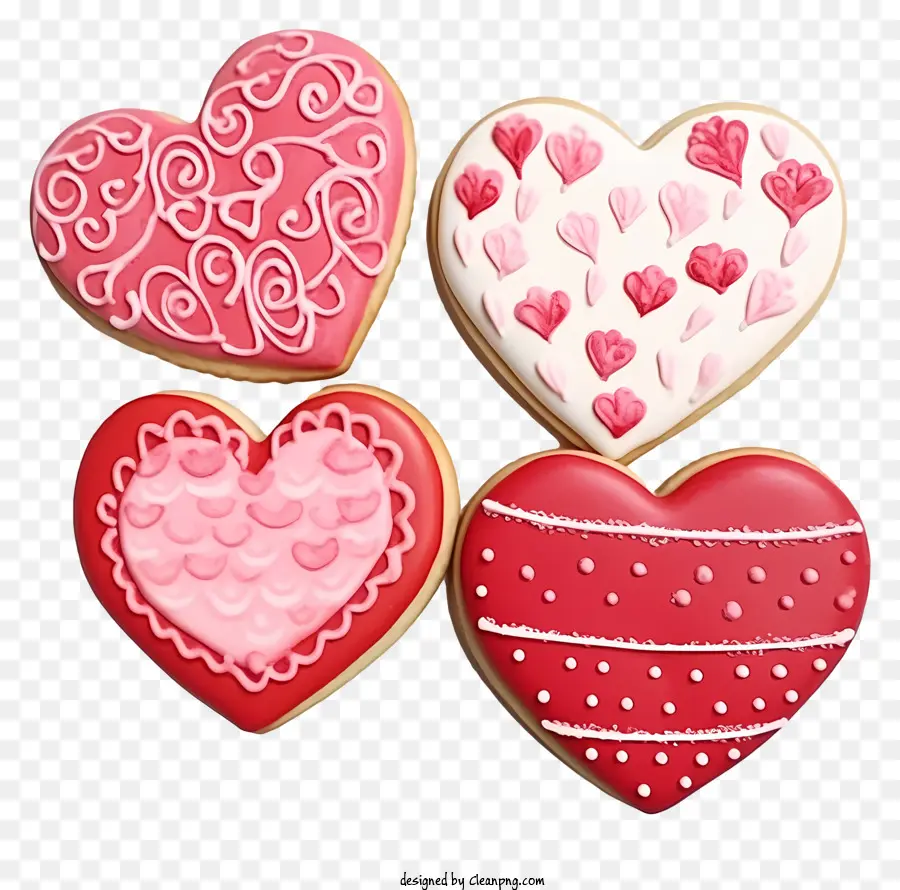 Cookies Realistas Dos Namorados，Biscoitos De Açúcar Em Forma De Coração PNG