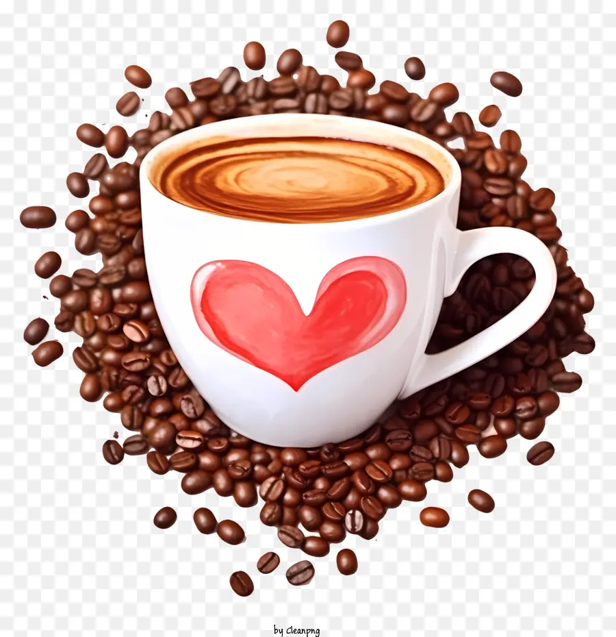 Esboço Do Dia Dos Namorados Coffee，Grãos De Café PNG