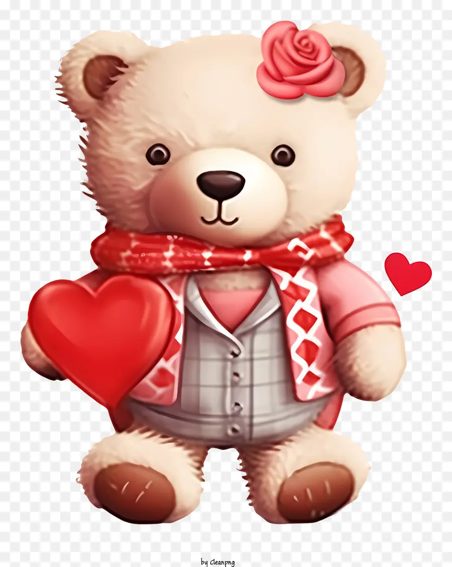 Trendy Retro Style Valentine Teddy Bear，Urso De Pelúcia PNG