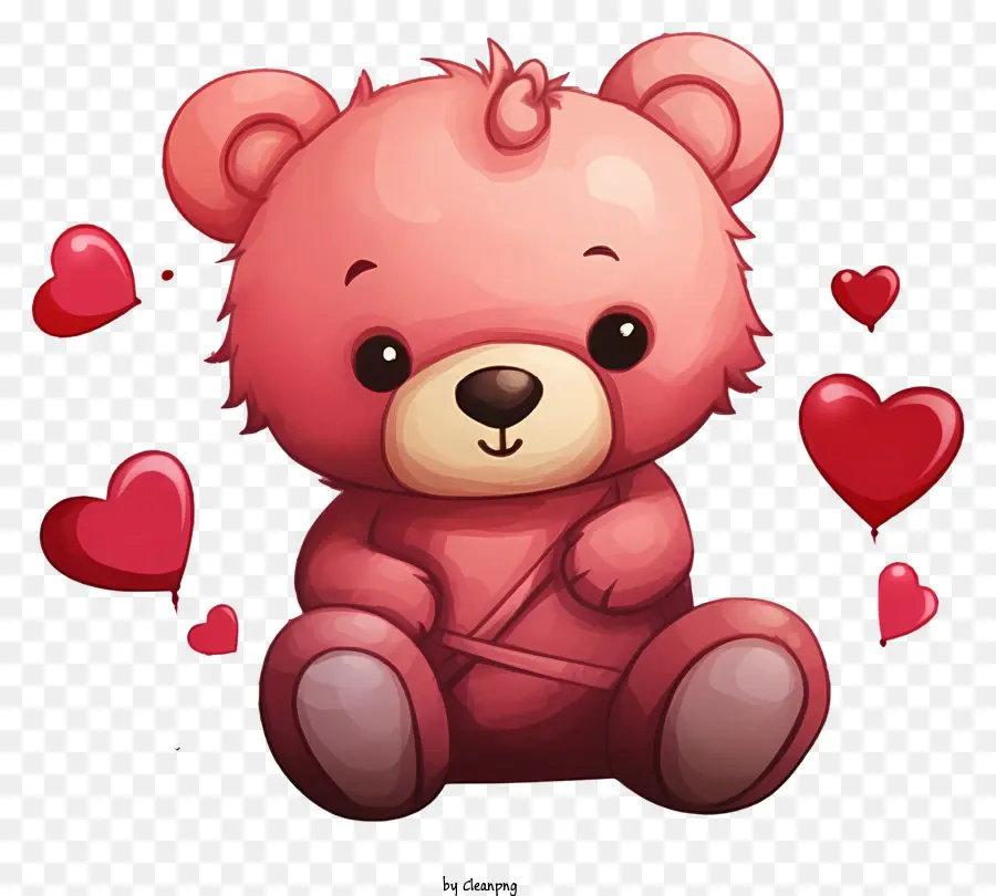 Doodle Valentine Teddybear，Urso De Pelúcia Cor De Rosa PNG