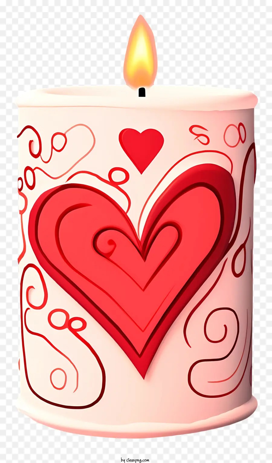 Vela Do Dia Dos Namorados，Coração Vermelho PNG