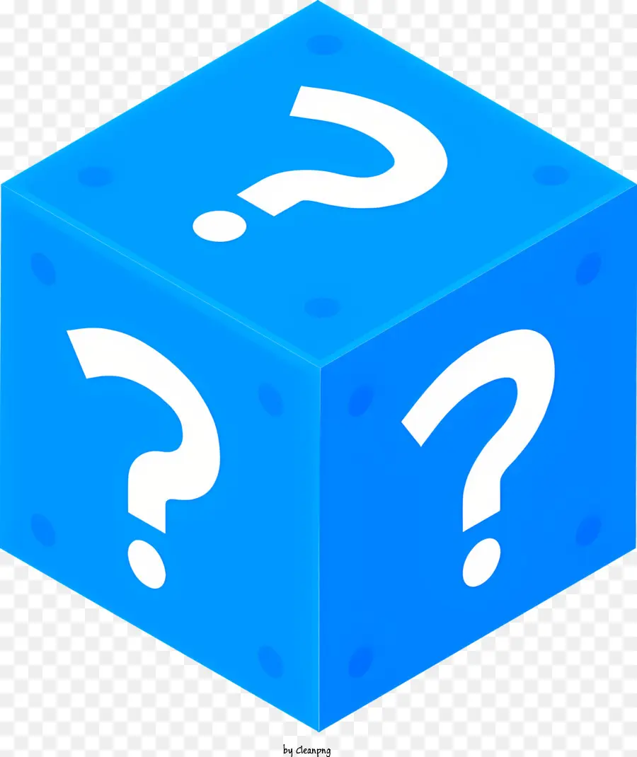 Cubo Azul，Ponto De Interrogação PNG