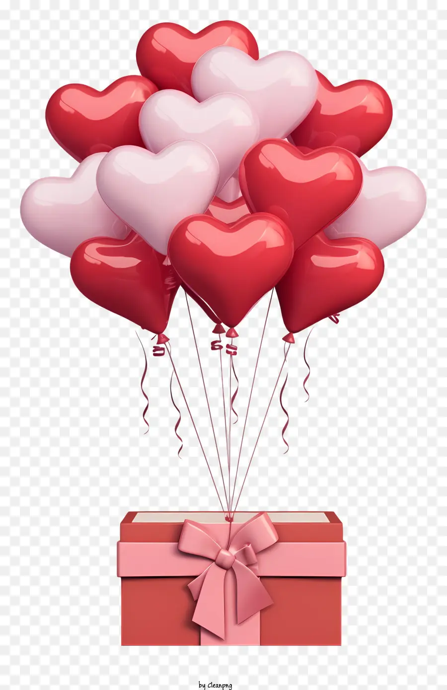 Valentine Gift Balloon，Heartshaped Balões PNG