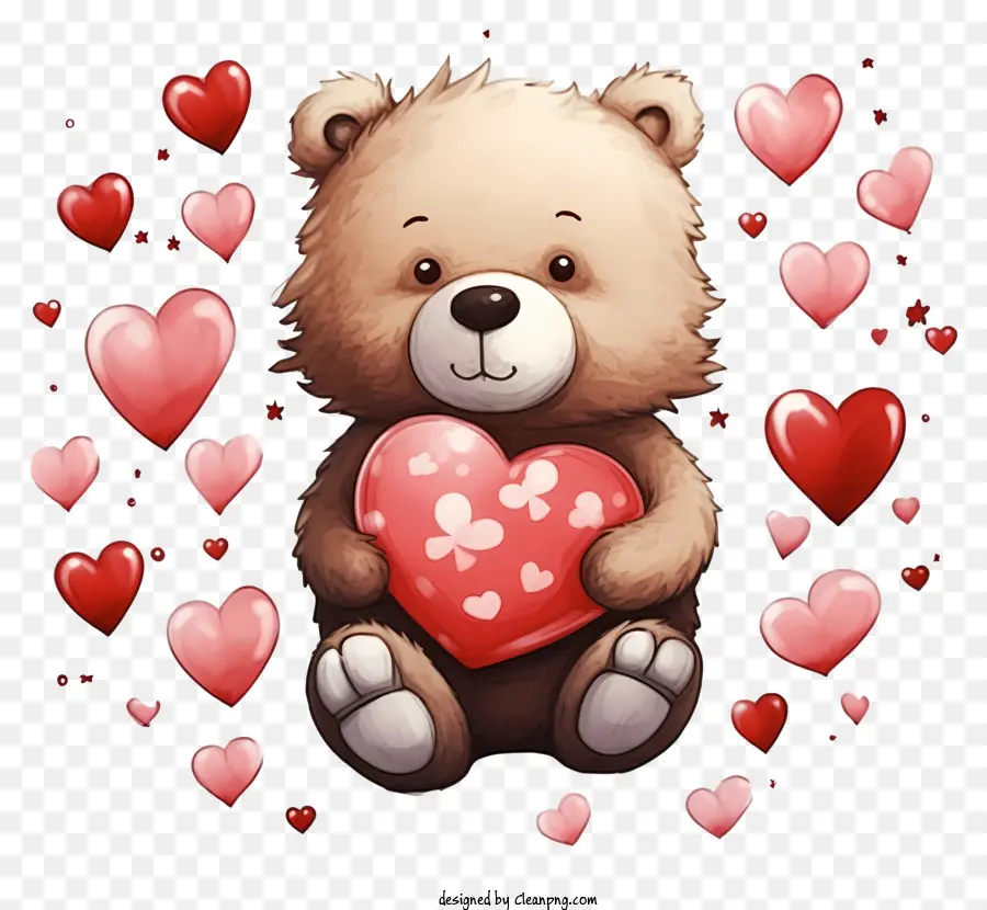 Doodle Valentine Teddybear，Urso De Pelúcia PNG