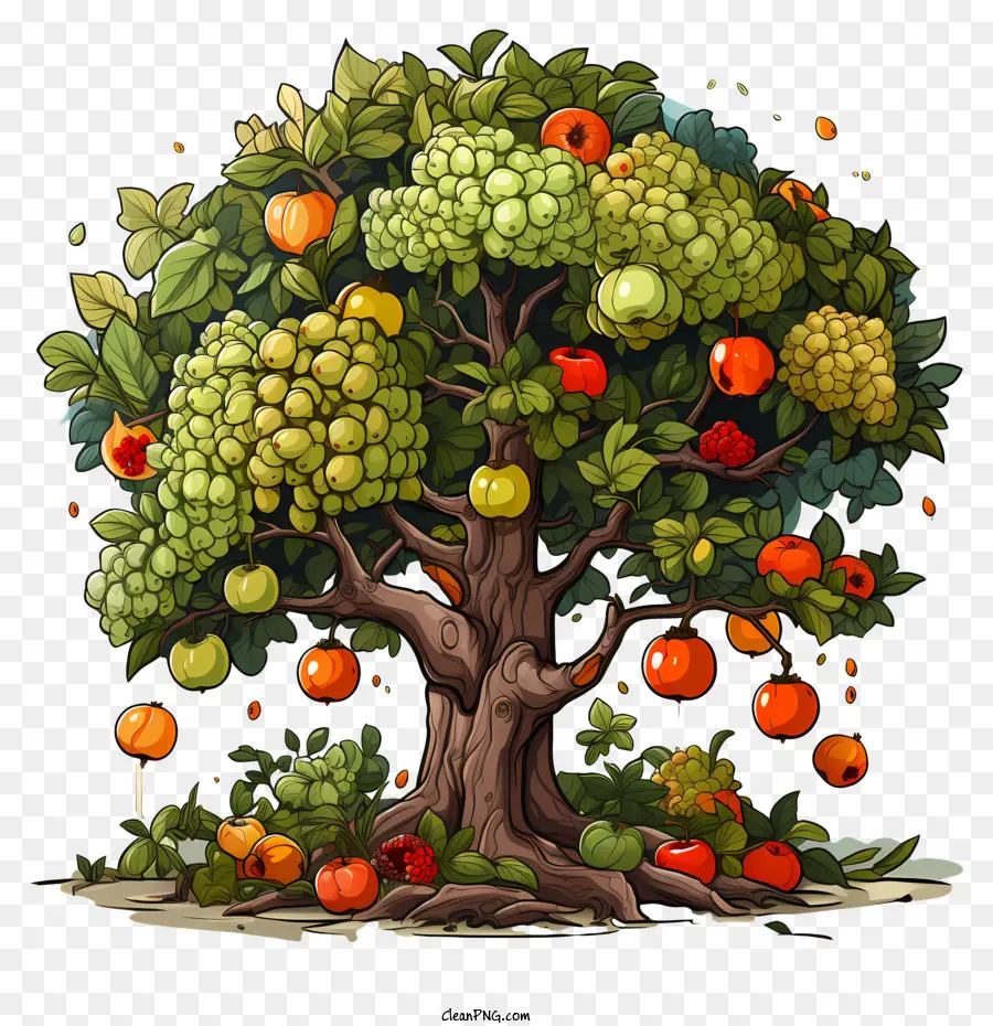 árvore De Fruto，Ilustração Dos Desenhos Animados PNG