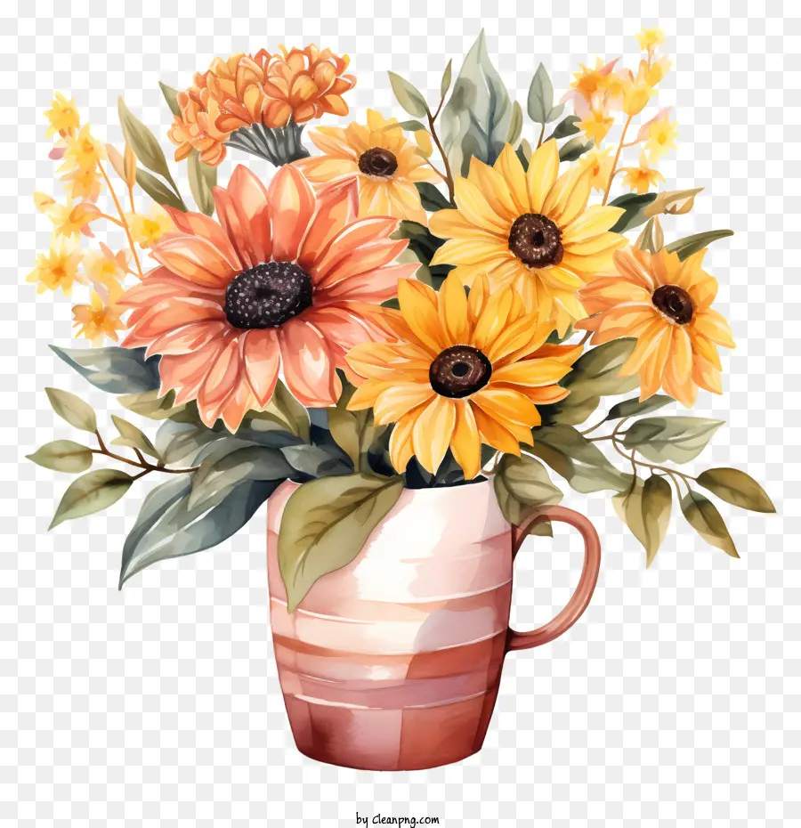 Flores Do Café，Vaso PNG