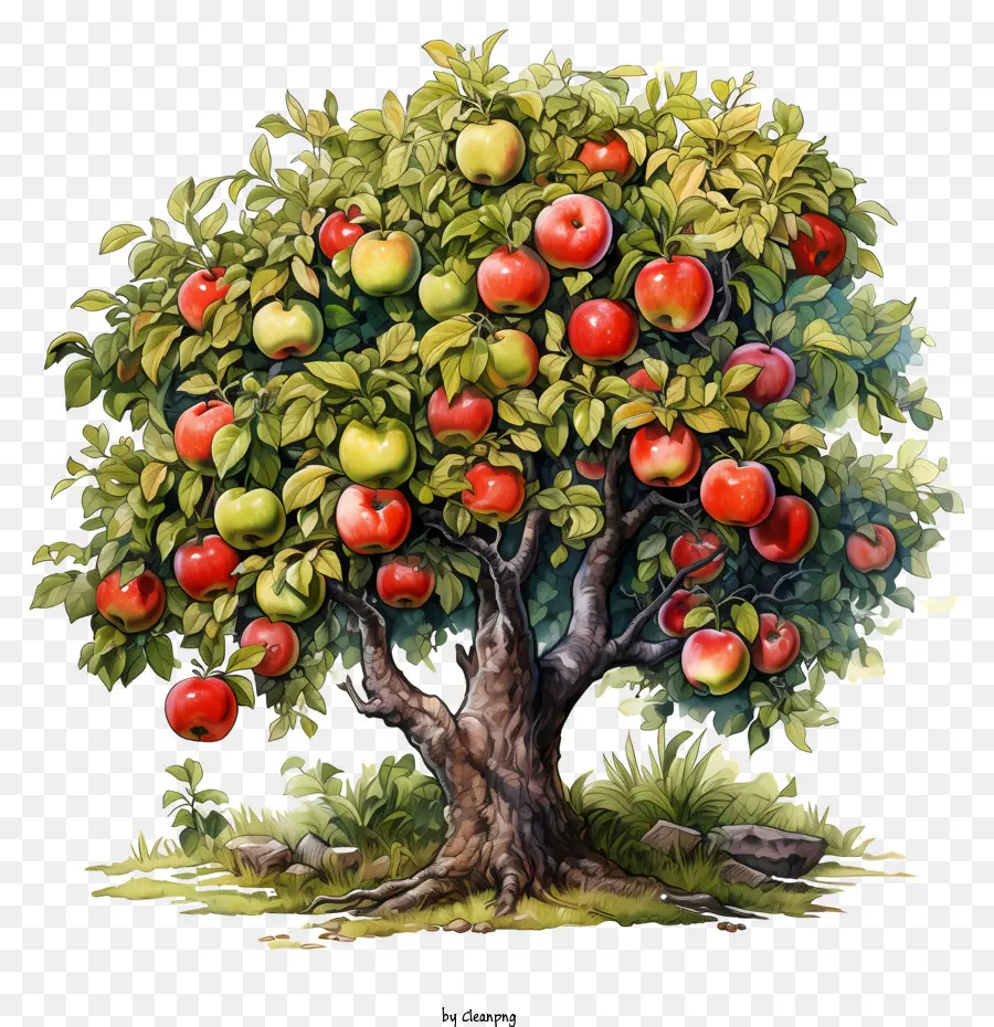 árvore Frutífera，árvore Com Maçãs PNG