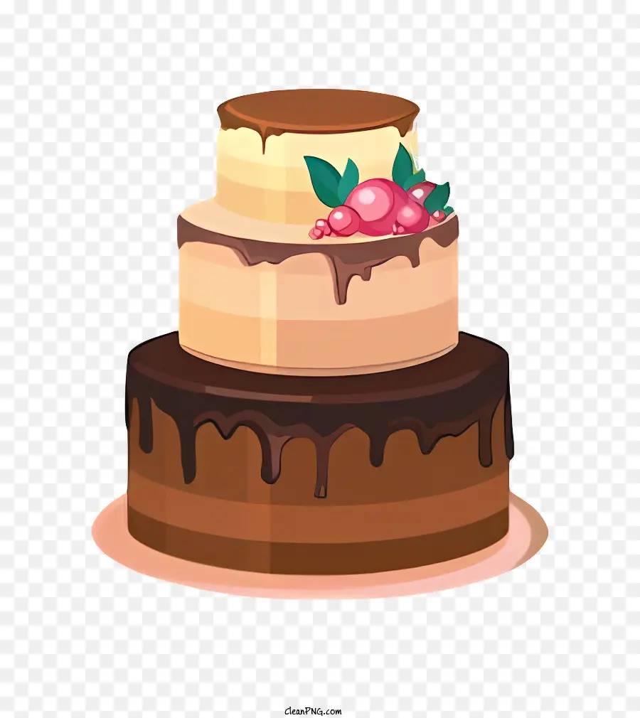 Bolo De Aniversário，Bolo De Três Camadas PNG