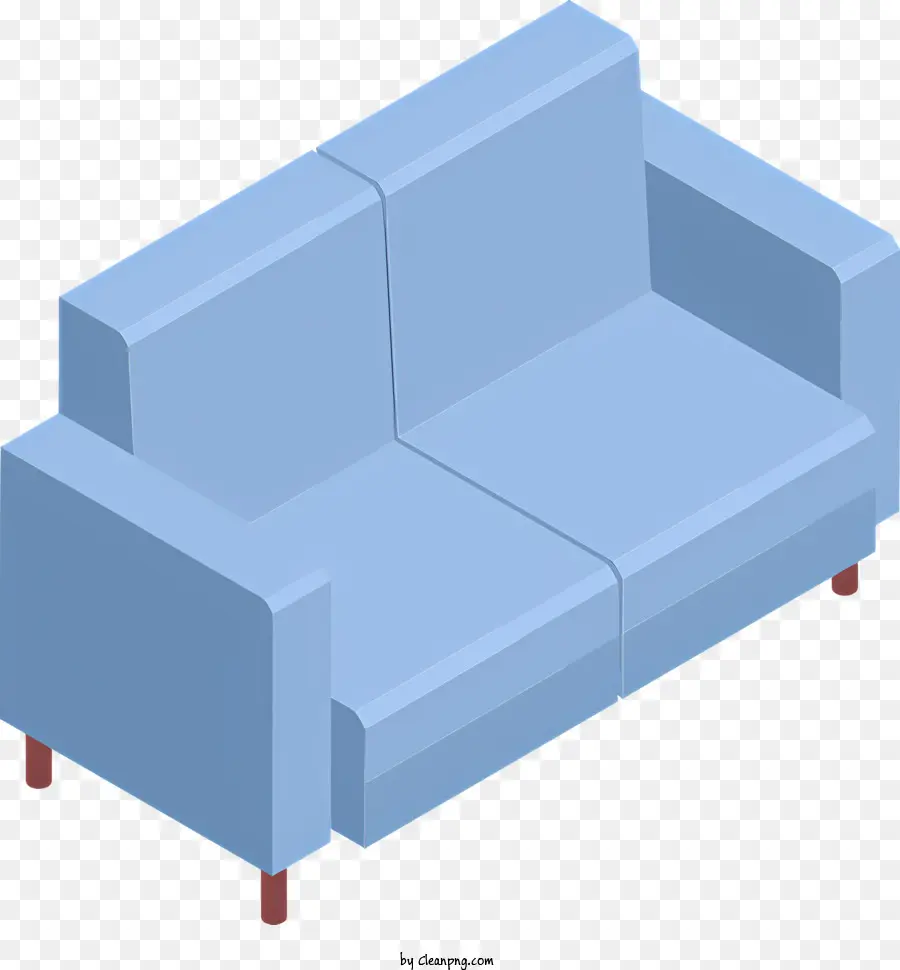 Sofá Azul，Tecido Macio PNG