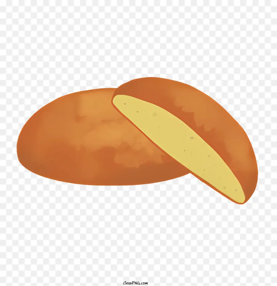 Loaf Of Bread，Corte De Pão Ao Meio PNG