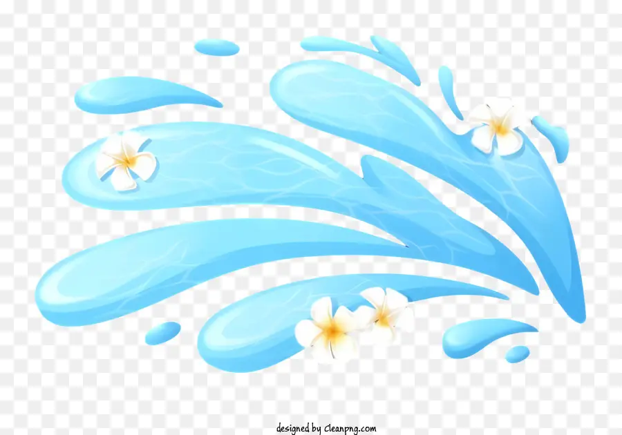 O Esguicho De água，Flores Brancas PNG