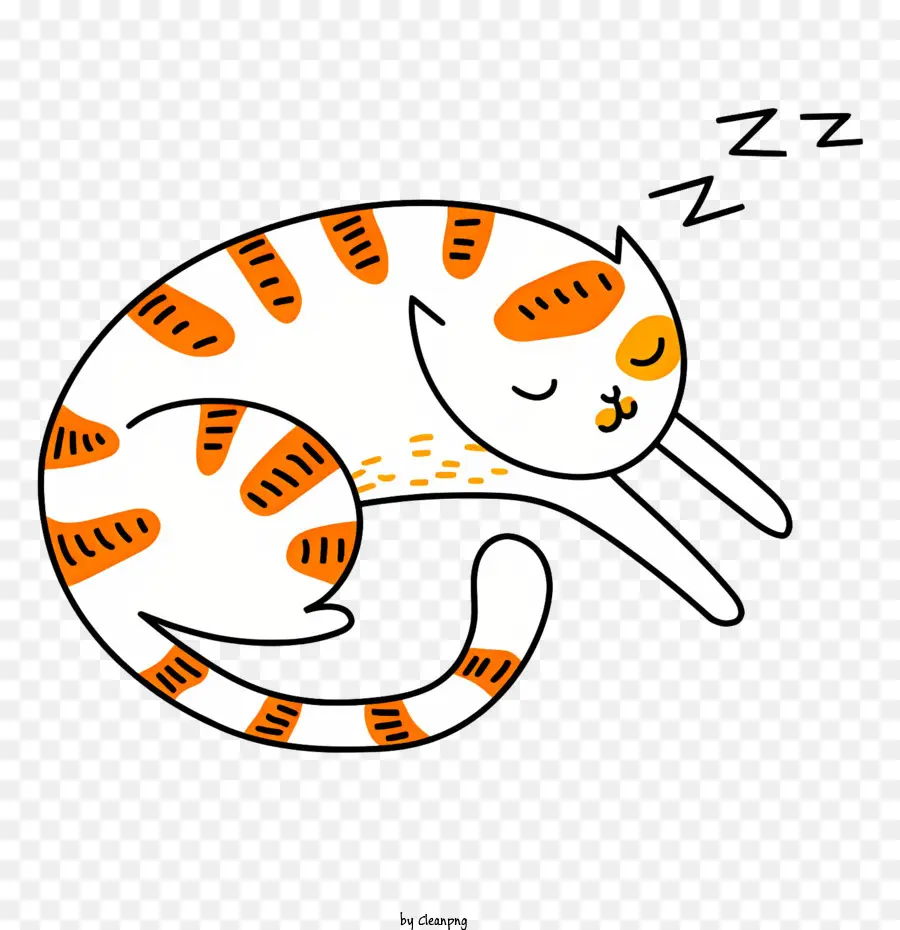 Gato Listrado Branco E Laranja，Dormir Gato PNG