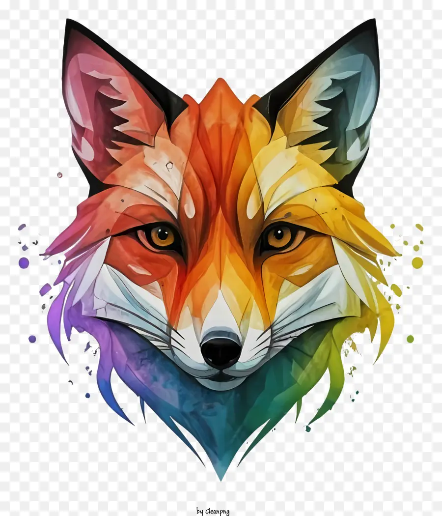 Cartoon，Colorido Fox PNG