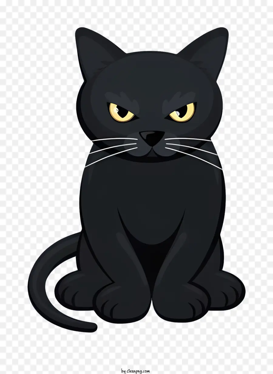 Gato Preto，Sentado No Chão PNG