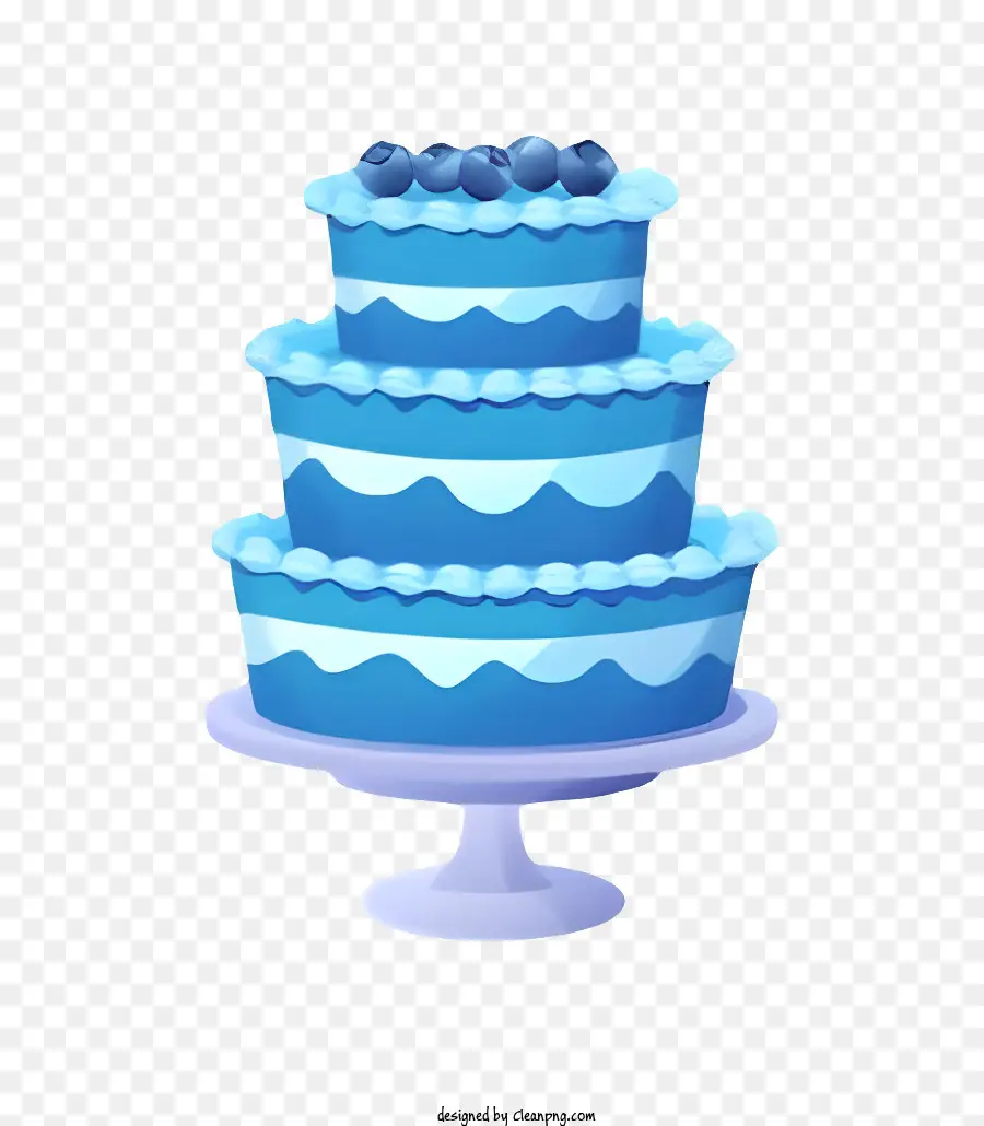 Bolo De Aniversário，Bolo Azul PNG