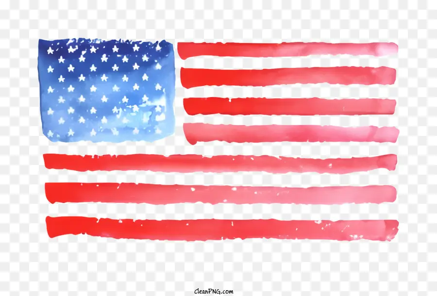 Bandeira Americana，Pintura Em Aquarela PNG