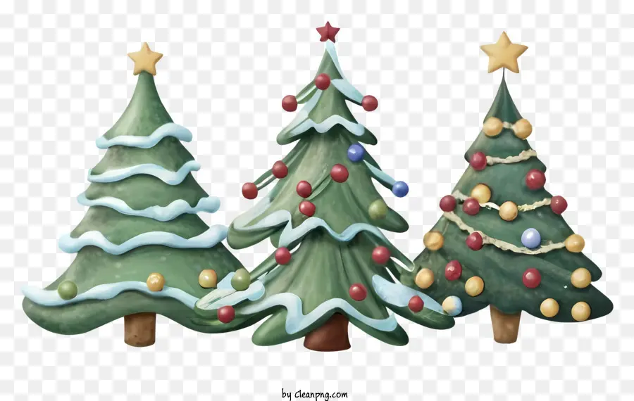 Cartoon，árvores De Natal PNG