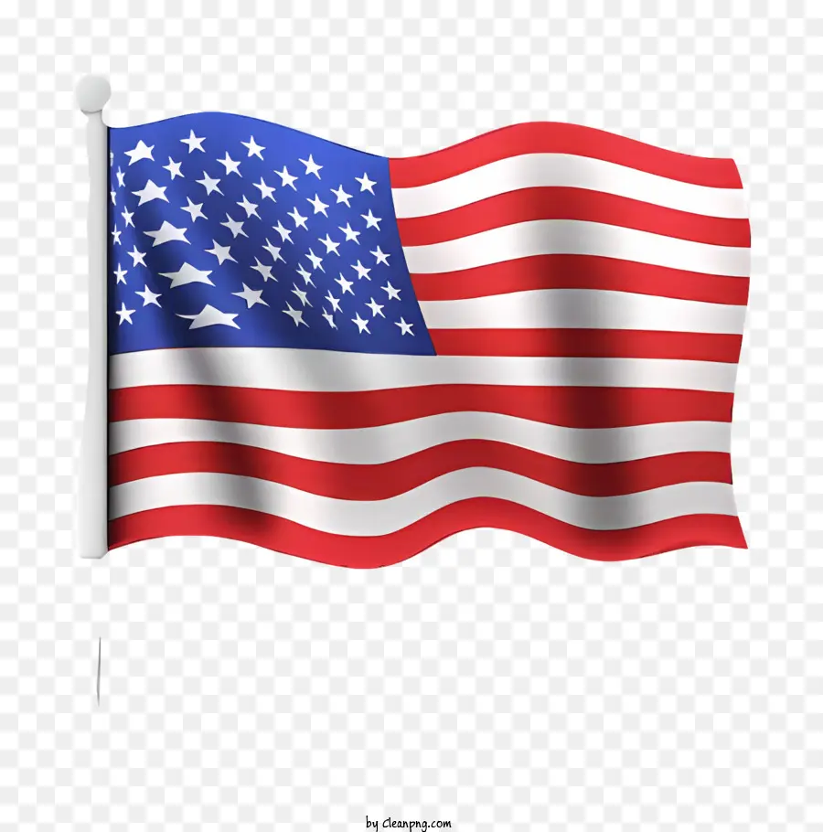 Bandeira Americana，Bandeira Tremulando PNG